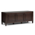 SIMPLIHOME Connaught Entryway Storage Bench - 51 inch Wide Solid Wood Storage Trunk Seat in Dark Chestnut Brown, Traditional Ben