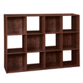 ClosetMaid Cubeicals 12 Cube Storage Shelf Organizer Bookshelf, Stackable, Vertical or Horizontal, Easy Assembly, Wood, Dark Che