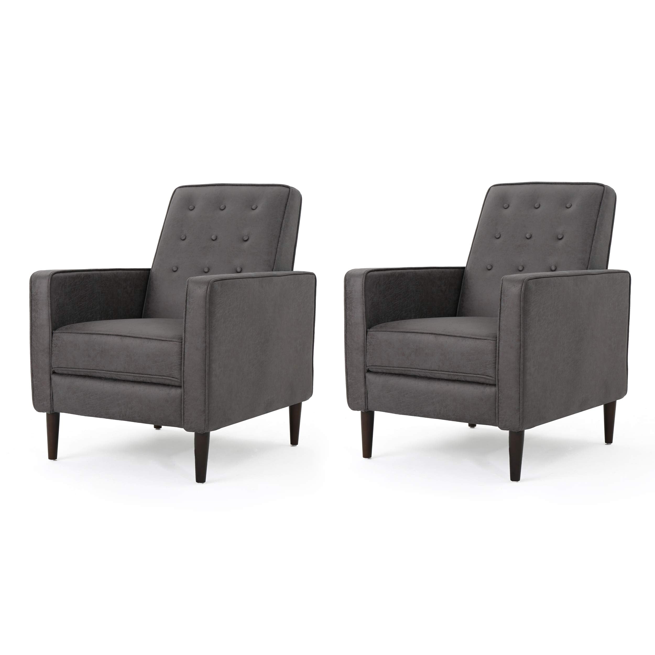 Christopher Knight Home GDFStudio Christopher Knight Home Mervynn Mid-Century Modern Microfiber Recliners, 2-Pcs Set, Slate / Da