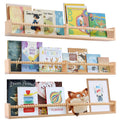 birola Nursery Book Shelves for Kids Rooms - 32 Inches Floating Wall Bookshelves Set of 3, Space-Saving Nursery Shelves with Bea