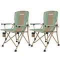 XGEAR Camping Chair with Padded Hard Armrest, Sturdy Folding Camp Chair with Cup Holder W Mesh Storage Bag, Support to 400 lbsfo
