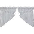 VHC Brands Sawyer Mill Blue Prairie Swag Set Country Kitchen Farmhouse Striped Pattern 36x36 Curtain, 36x36x18