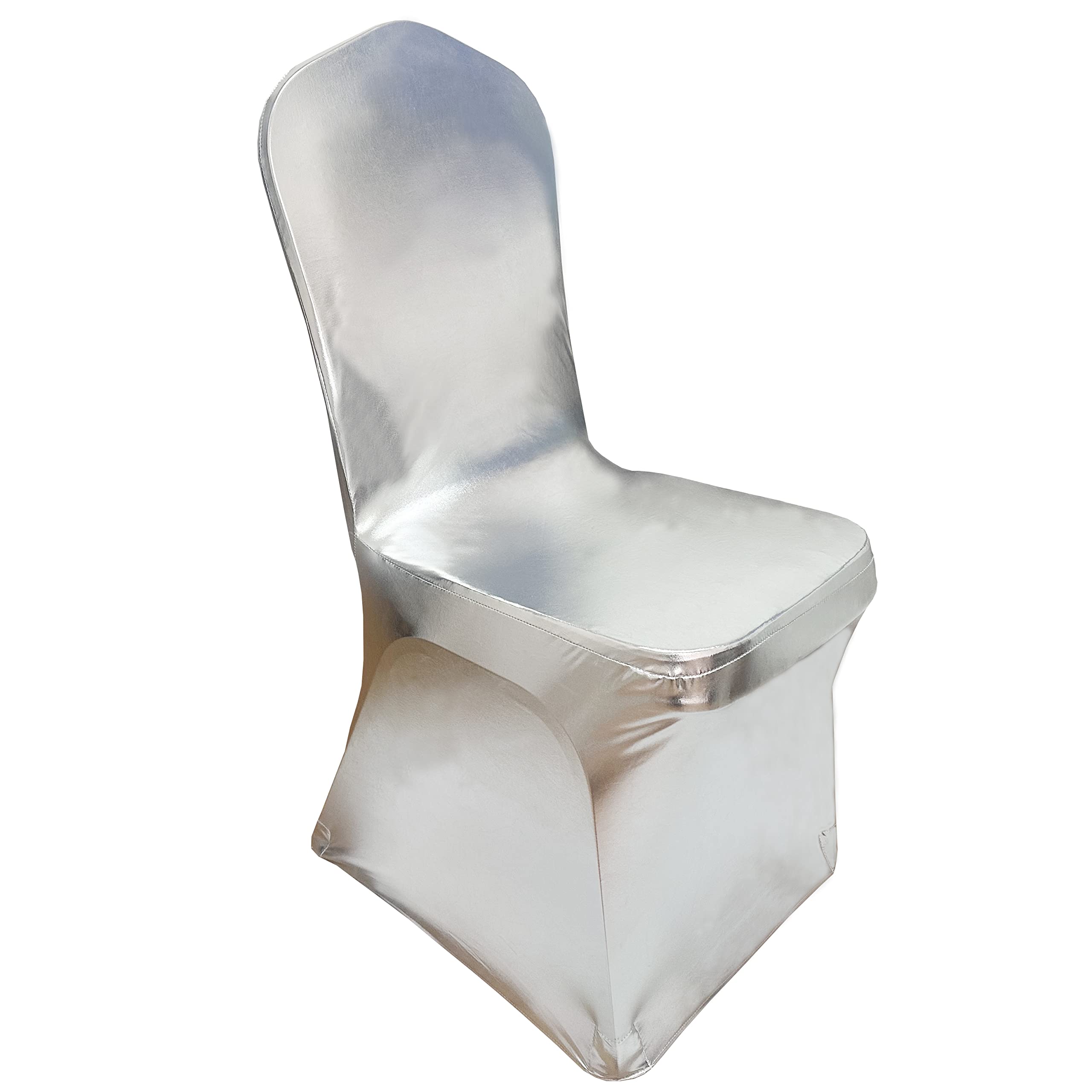 iEventStar Stretch Dining Chair Cover for Wedding Banquet Party Dining Room (Shiny Silver)