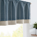 jinchan Nautical Valance Striped Linen Curtain 18 Inch Farmhouse Room Darkening Double Layer Valance for Kitchen Living Room Bat