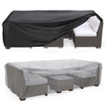 Patio Furniture Set Cover Waterproof, Mrrihand Outdoor Sectional Sofa Set Cover Heavy Duty 600D Table and Chair Set Cover 111 L 