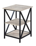 Convenience Concepts Tucson End Table with Shelves, Sandstone/Black