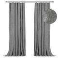 100% Blackout Shield Linen Blackout Curtains 120 Inches (10 ft) Long 2 Panels Set, Clip Rings/Rod Pocket Blackout Curtains, Blac
