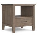 SIMPLIHOME Ela SOLID WOOD 20 inch Wide Rectangle Transitional End Table in Smoky Brown for the Living Room and Bedroom