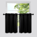 Mrs.Naturall Small Window Curtains for Basement,Blackout RV Curtains for Camper Windows,24 Inch Length,Black