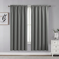 CUCRAF Light Grey Blackout Curtains 63 inch Length 2 Panels Set, Rod Pocket Room Darkening Drapes for Bedroom Living Room, Insul