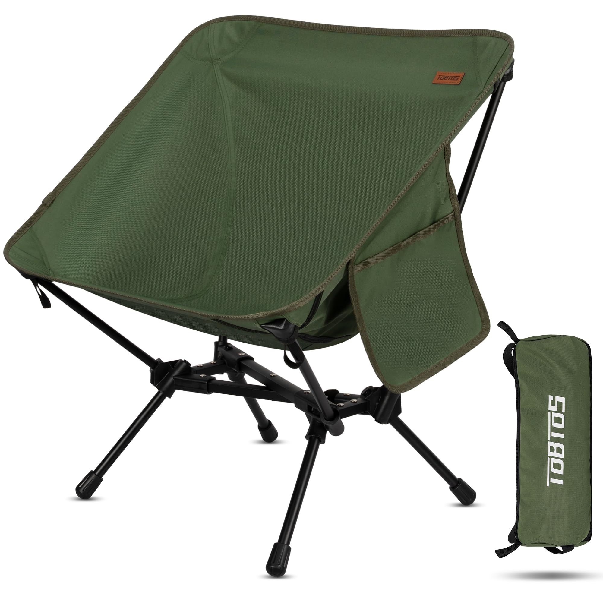 TOBTOS Ultralight Camping Chair, Portable Folding Backpacking Chair, Compact Camping Chair with Carry Bag for Outdoor Camp Hikin