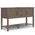 SIMPLIHOME Ela Solid Wood 48 Inch Wide Transitional Console Table in Smoky Brown, for The Living Room Entryway and Bedroom