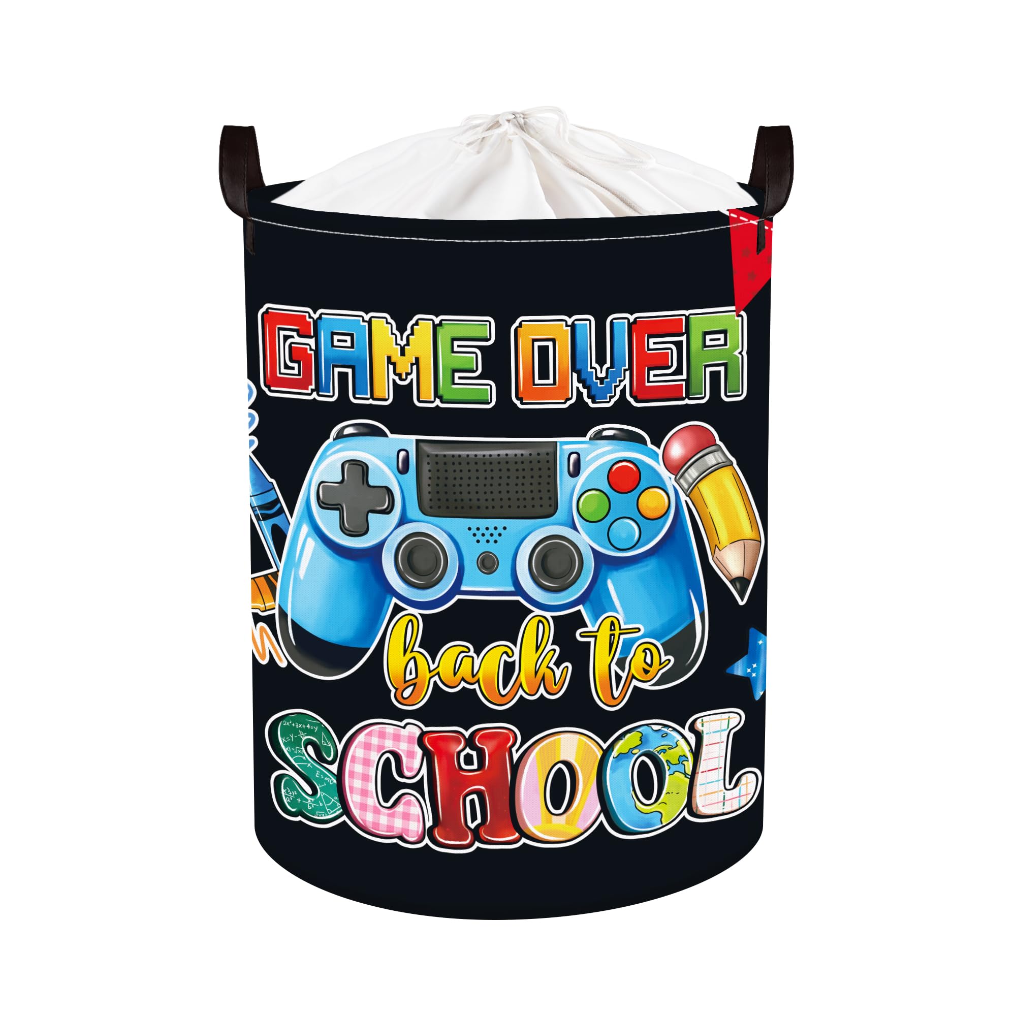 Clastyle Cool Game Storage Basket Kid Game Controller Clothes Laundry Hamper Collapsible Boy Toy Box for Nursery Palyroom,School