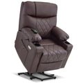 MCombo Small Size Power Lift Recliner Chair Sofa with Massage and Dual Heating, Adjustable Headrest for Elderly People Petite, U