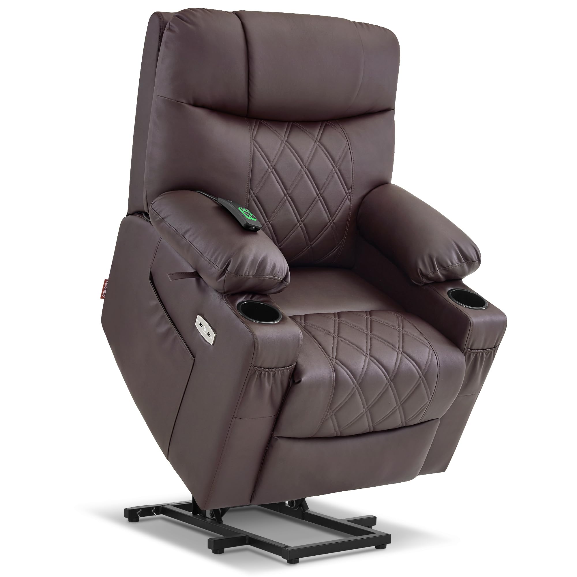 MCombo Small Size Power Lift Recliner Chair Sofa with Massage and Dual Heating, Adjustable Headrest for Elderly People Petite, U