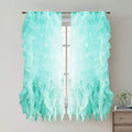 Sweet Home Collection SHRPNL-63-SEA-2PK Sheer Voile Vertical Ruffled Window Curtain Panel 50 X 63, Sea, 63 x 50
