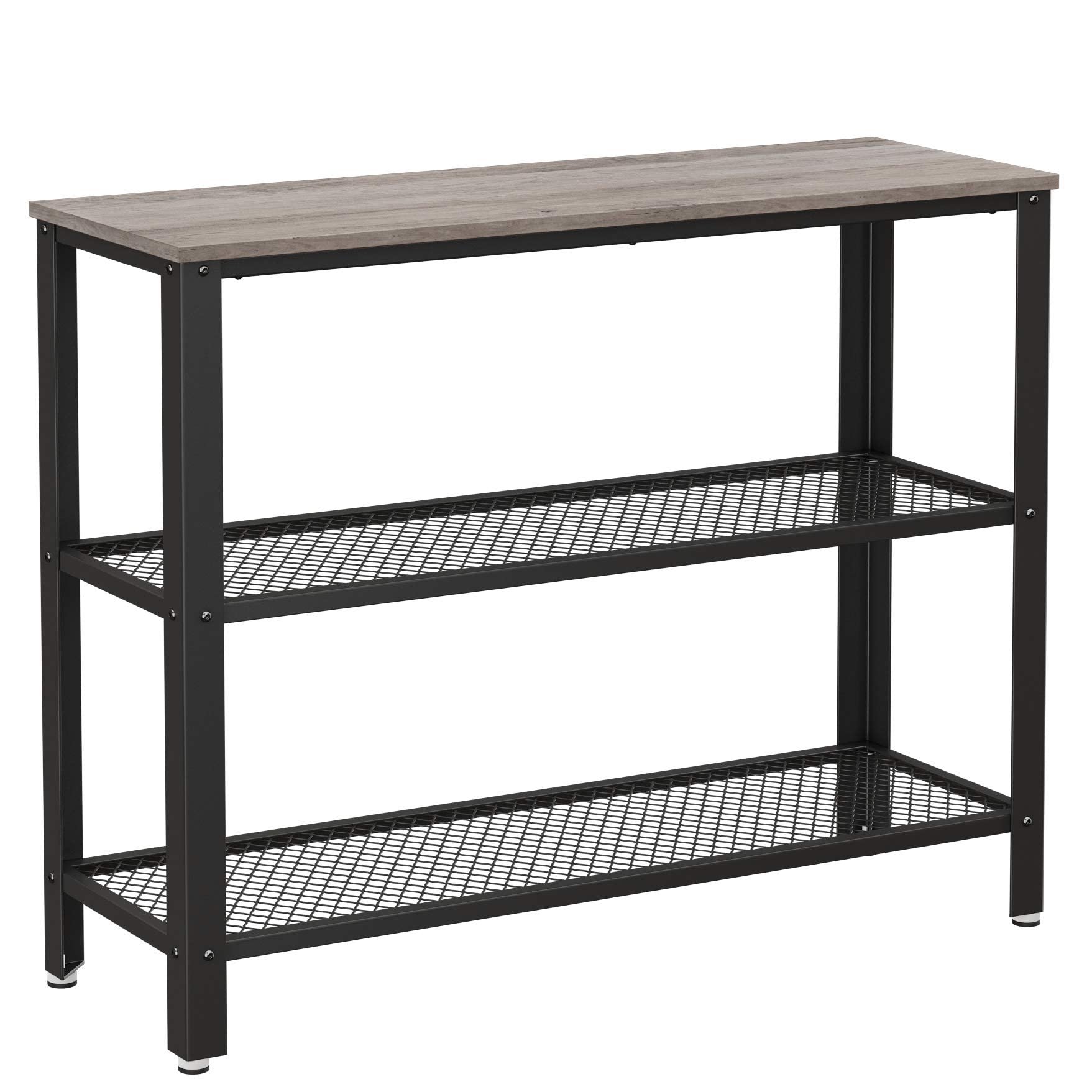 VASAGLE 40 Industrial Console, 3 Tier Entryway Storage Shelf, Narrow Sofa Table for Living Room, Hallway, Entrance Hall, Corrido