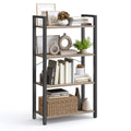 VASAGLE 4-Tier Bookshelf, Bookcase with Steel Frame, Book Shelf for Living Room, Home Office, Study, 11.8 x 26 x 47 Inches, Indu