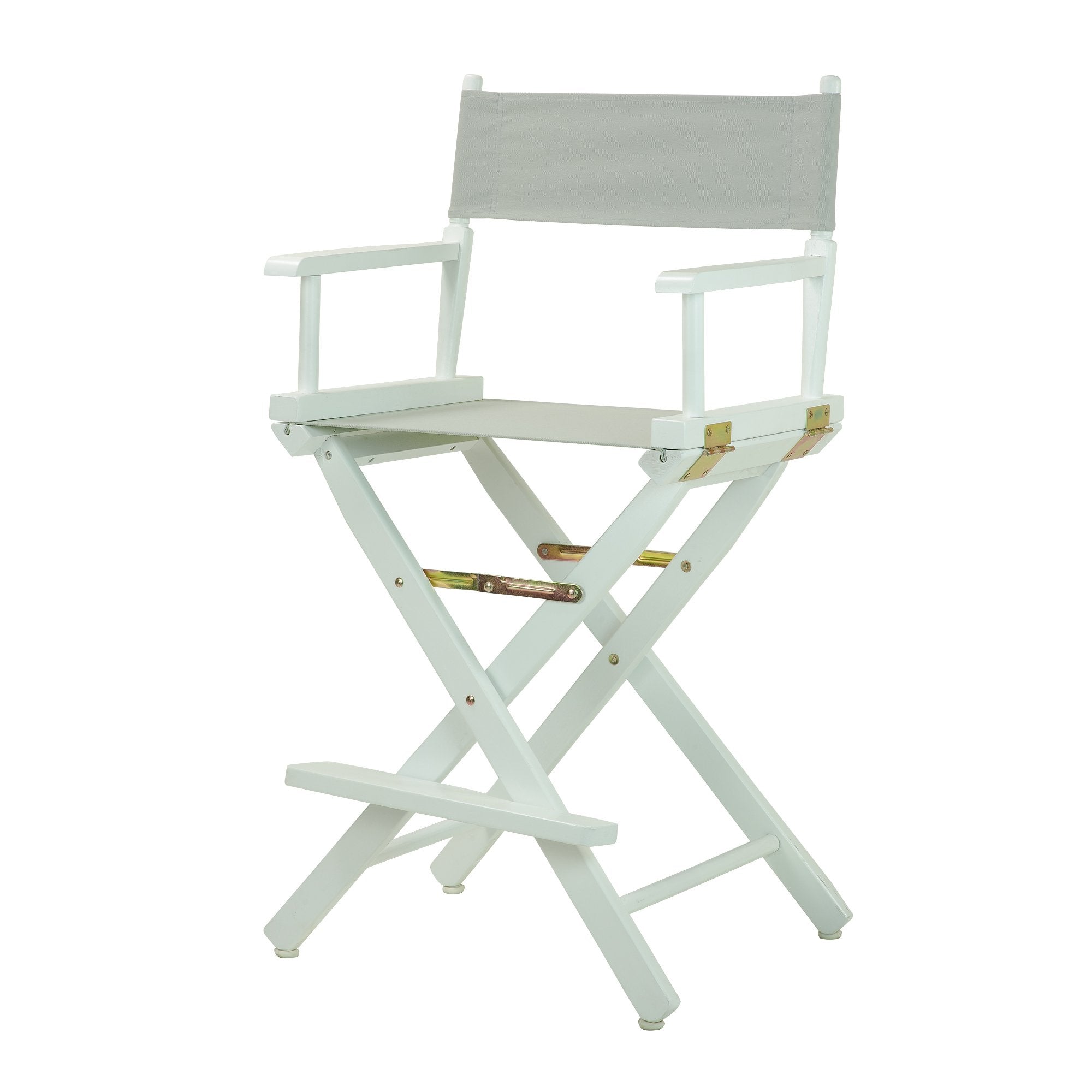 Casual Home 24 Directors Chair White Frame with Grey Canvas, Counter Height