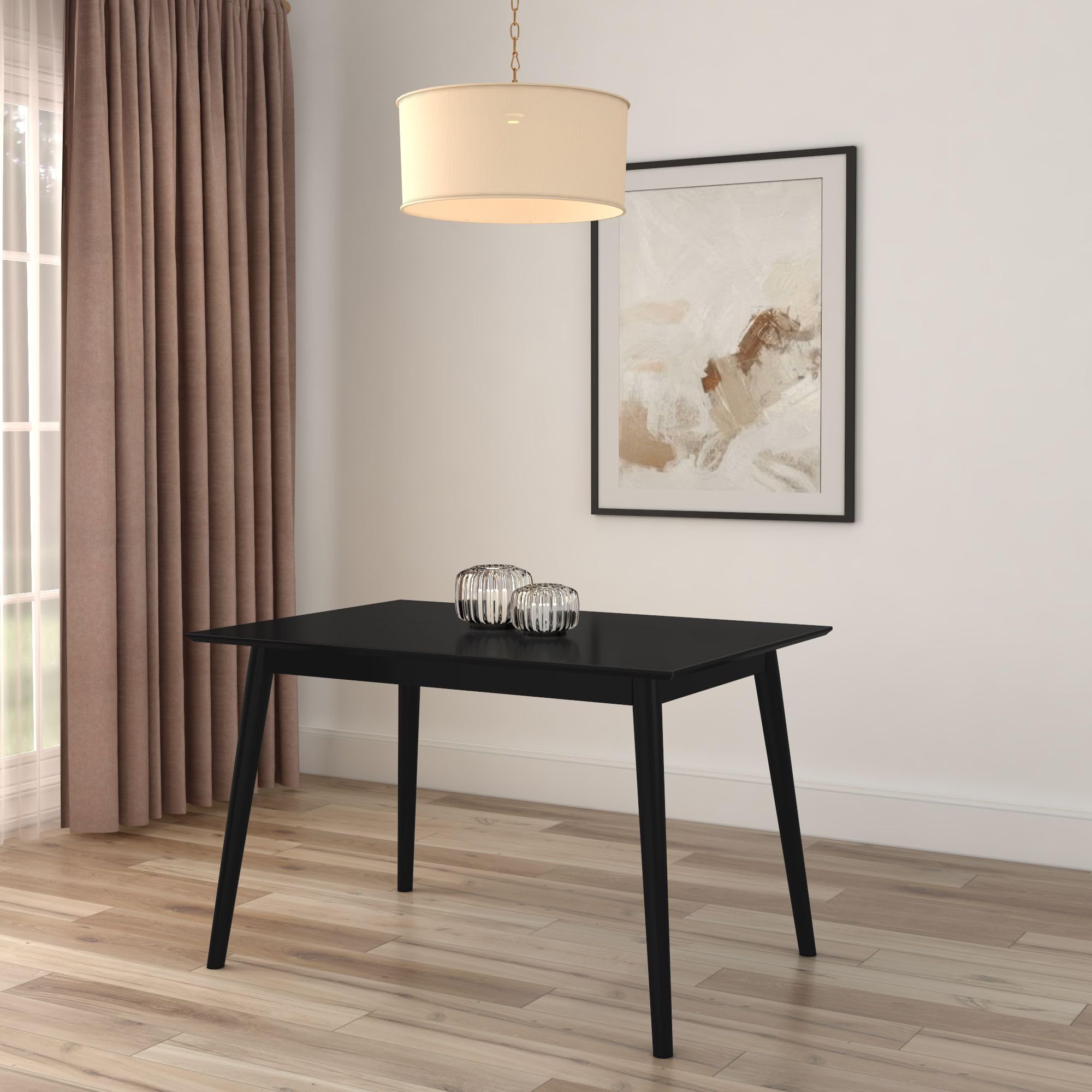 Plank+Beam 48 Inch Mid Century Modern Dining Table, Solid Wood Kitchen & Dining Room Table for 4, Minimalist Table for Dining Ro