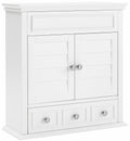 Crosley Furniture Lydia Wall Mounted Bathroom Storage Medicine Cabinet with a Drawer and Shelves, White