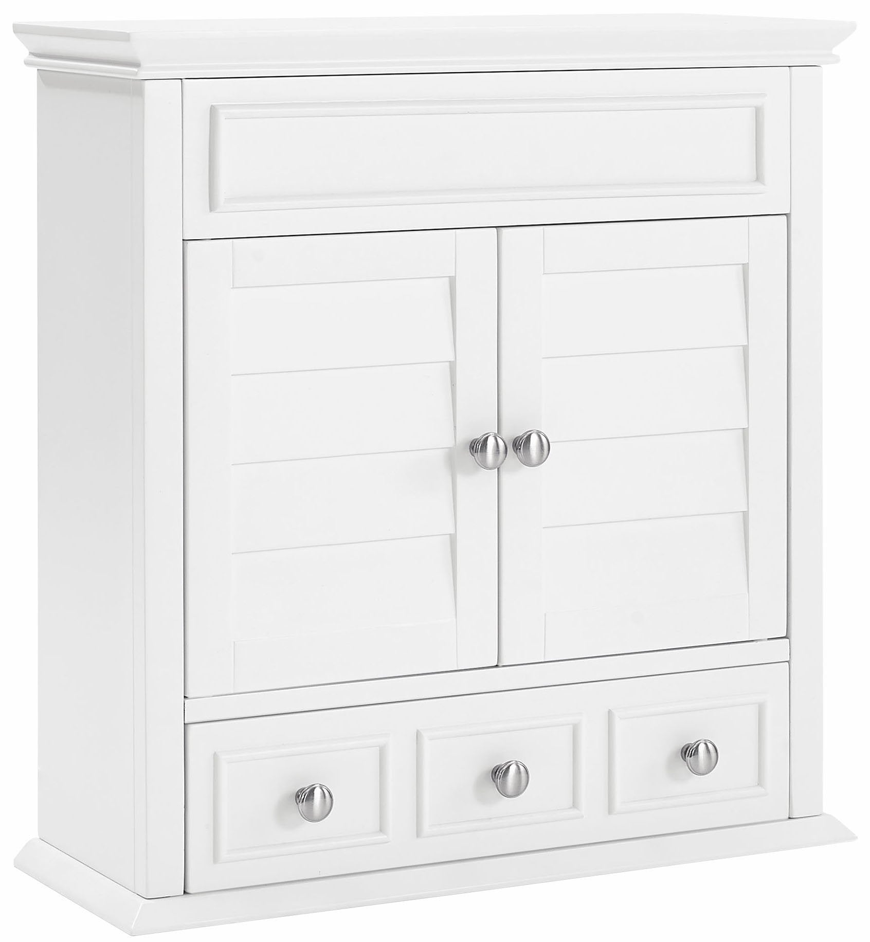 Crosley Furniture Lydia Wall Mounted Bathroom Storage Medicine Cabinet with a Drawer and Shelves, White