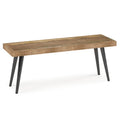 SIMPLIHOME Durham SOLID MANGO WOOD 43 Inch Wide Industrial Contemporary Bench in Distressed Natural, For the Living Room, Entryw