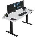 VIVO Electric 60 x 24 in Standing Desk, Memory Height Adjustment, 1B Series, One-Piece White Top, Black Frame, DESK-KIT-1B6W