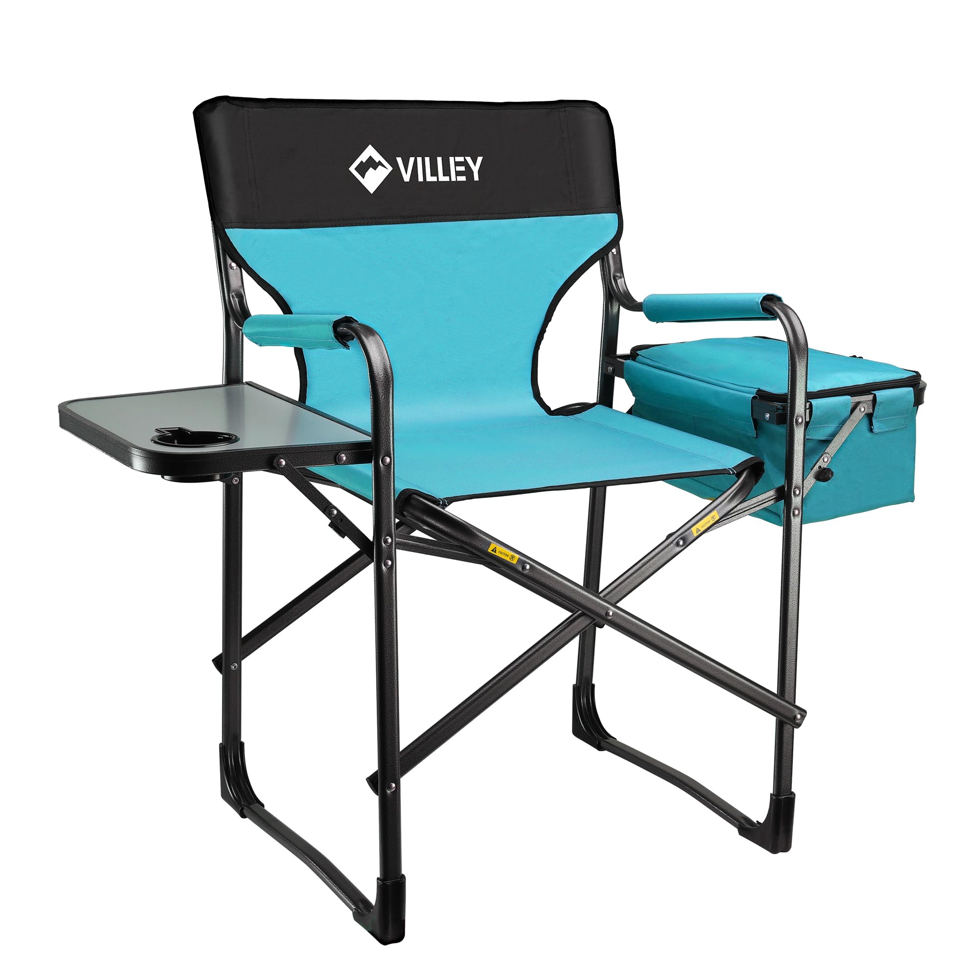 VILLEY Heavy Duty Directors Chair, Folding Camping Chairs, with Cooler Bag Portable Foldable Chair, for Camp Tailgating Lawn Pic