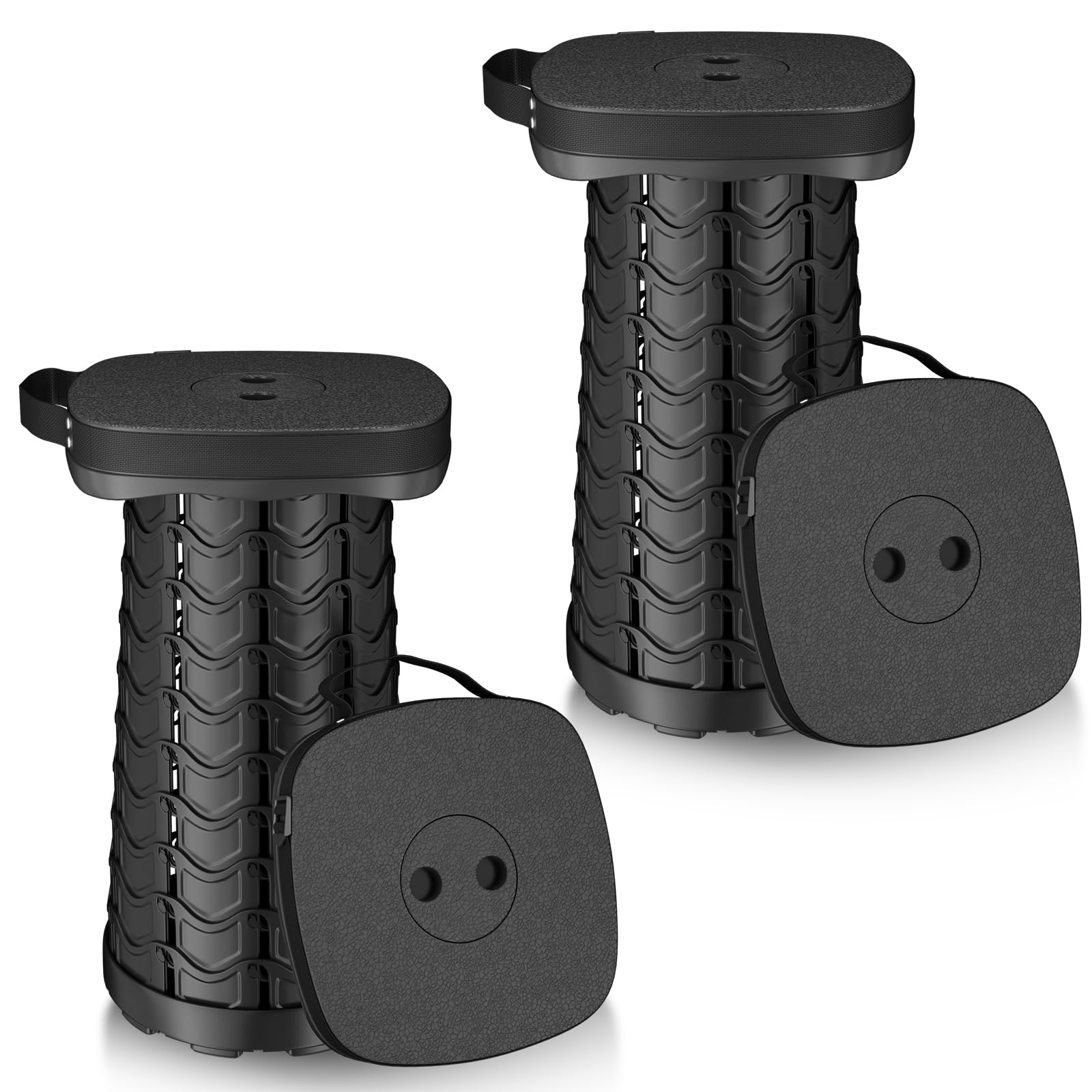 aboutool 2 Pack Collapsible Stool - Portable Folding Stool for Adults, Lightweight Yet Sturdy 400lbs Capacity for Camping Fishin