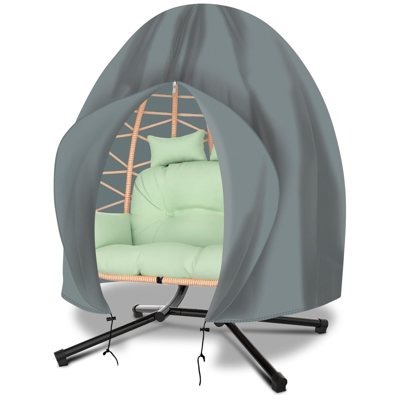 Funshot Patio Egg Chair Cover Waterproof, Double Egg Chair Cover, Extra Large Hanging Swing Chair Covers for Outdoor Furniture, 