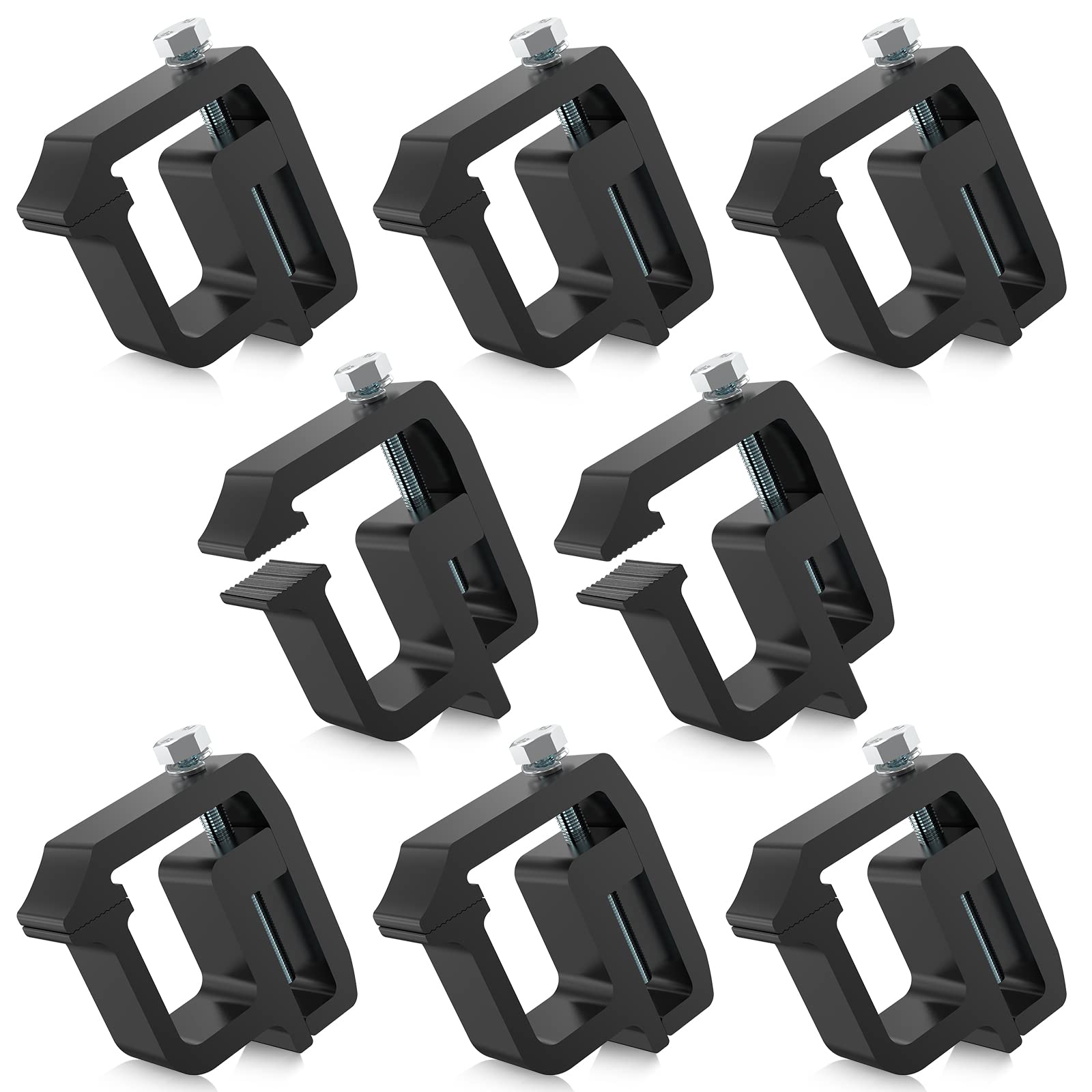 moveland 8 PCS Camper Shell Clamps - Heavy Duty Truck Topper Clamps - No Drilling Required Truck Cap Clamps for Chevy Silverado 