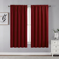 CUCRAF Maroon Red Blackout Curtains 45 inch Length 2 Panels Set, Rod Pocket Room Darkening Drapes for Bedroom Living Room, Insul