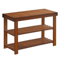 SONGMICS Shoe Rack Bench, 3-Tier Bamboo Shoe Storage Organizer, Entryway Bench, Holds Up to 286 lb, 11.3 x 27.6 x 17.8 Inches, f