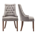 COLAMY Wingback Upholstered Dining Chairs Set of 2, Fabric Side Dining Room Chairs with Tufted Button, Living Room Chairs for Ho