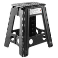 Casafield 18 Folding Step Stool with Handle, Black - Portable Collapsible Small Plastic Foot Stool for Adults - Use in The Kitch