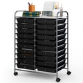 SILKYDRY 20-Drawer Rolling Storage Cart, Art Cart Organizer on Wheels, Metal Frame and Removable Drawers, Multipurpose Mobile Ut