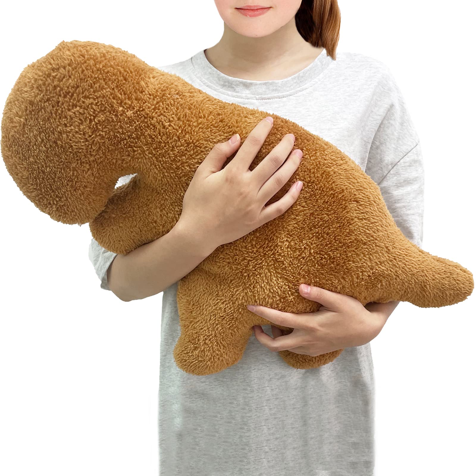 Isaacalyx Large Tyran rex-21 inch Dino Nugget Pillow, Soft Dinosaur Chicken Nuggets Pillow for Birthday Gifts, Dinosaur Theme Pa
