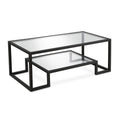 Henn&Hart 45 Wide Rectangular Coffee Table in Blackened Bronze, Modern coffee tables for living room, studio apartment essential