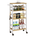 IBUYKE 7.8 Slim Rolling Cart,4 Tier Metal Kitchen Laundry Storage Cart,Industrial Narrow Utility cart,Trolley with Handle and Wo