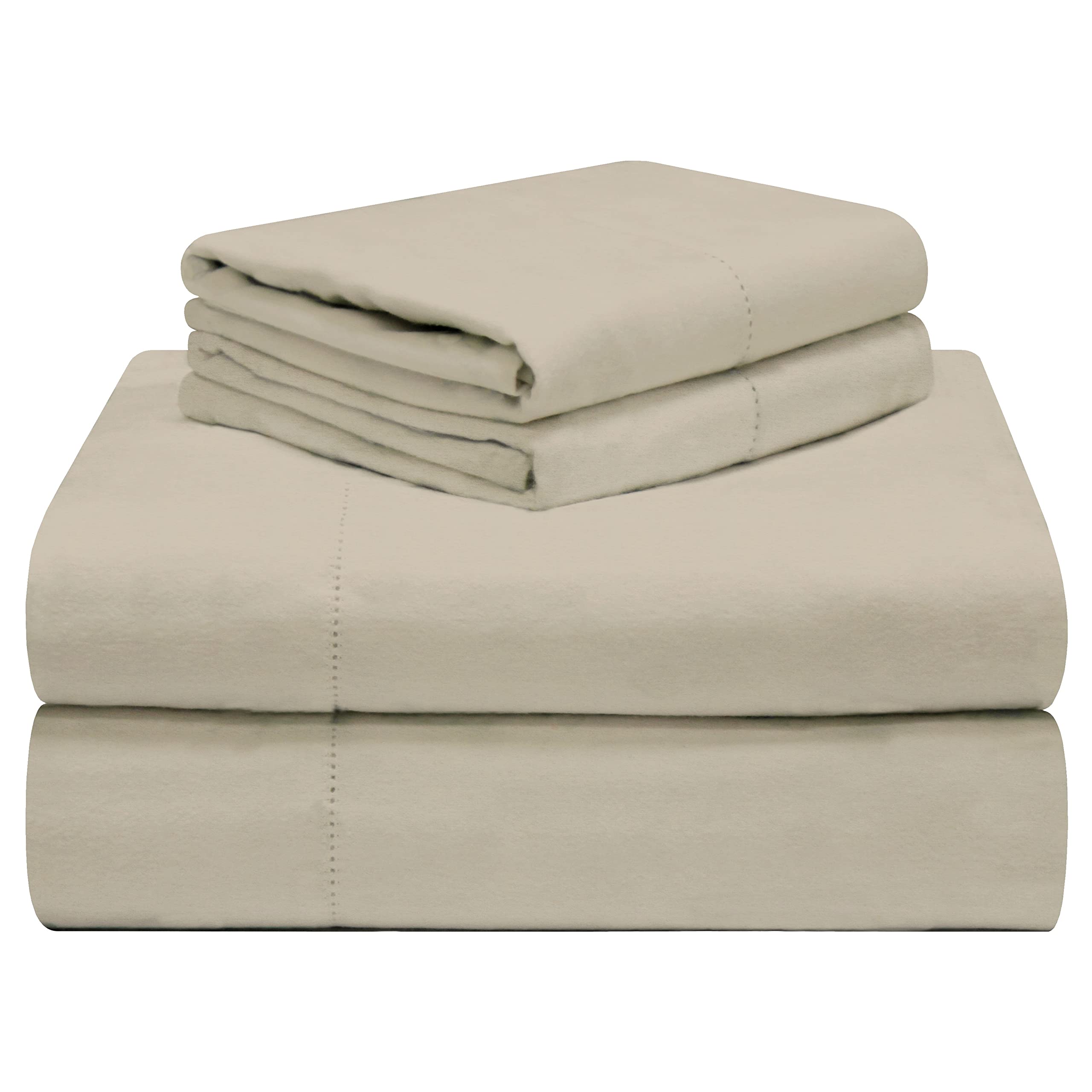 Celeste Home 190 GSM Queen, Storm Grey Sheet Set- Warm & Cozy - 100% Cotton Flannel Pre-Shrunk - Extra Soft - Deep Pockets - Eas