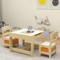 Costzon Kids Table and Chair Set, 3 in 1 Wooden Activity Table for Toddlers Arts, Crafts, Drawing, Reading, Playroom, Toddler w/