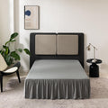 Grey Bed Skirt Queen Size Ruffled Bed Skirt with Split Corners, Queen Bed Skirt 18 Inch Drop, TSUTOMI Queen Size Bed Skirt Grey 