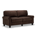 Serta Copenhagen 73 Rolled Arm Sofa, Easy Care Polyester, Soft Pillow Back, Pocket Coil Seat Cushions, Removable Covers, Lovesea