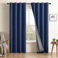 CUCRAF Total True Blackout Window Curtains,Thermal Insulated Room Darkening Drapery for Bedroom Living Room,2 Panels Set(52 x 84
