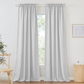 RYB HOME Privacy Sheer Curtains for Living Room, Linen Textured Semi Sheer for Bedroom Window Treatment Panels Light Glare Filte