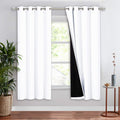 NICETOWN 100% Blackout Cold Blocking Window Curtain Panel, Full Light Blocking Drape with Black Liner for Nursery, 72-inch Drop 