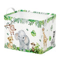 Runtoo Woodland Nursery Decor Baby Basket Safari Animals Baby Shower Decorations Gift Basket Toddler Toy Box Laundry Hamper Clos