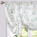 jinchan Floral Tie Up Valance Adjustable Linen Valance for Windows Farmhouse 45 Inch Botanical Colorful Flower Kitchen Window Tr