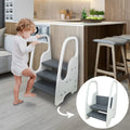 Toddler Step Stool for Bathroom Sink Adjustable Kids 3 Step Stool with Handles and Safety Non-Slip Pads Toddler Kitchen Stool He